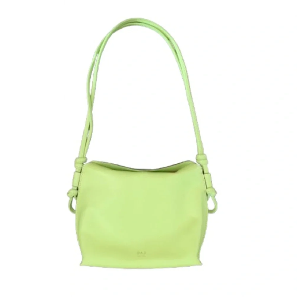 New OAD New York Thea Chartreuse Leather Crossbody Bag Neon Highlighter Green